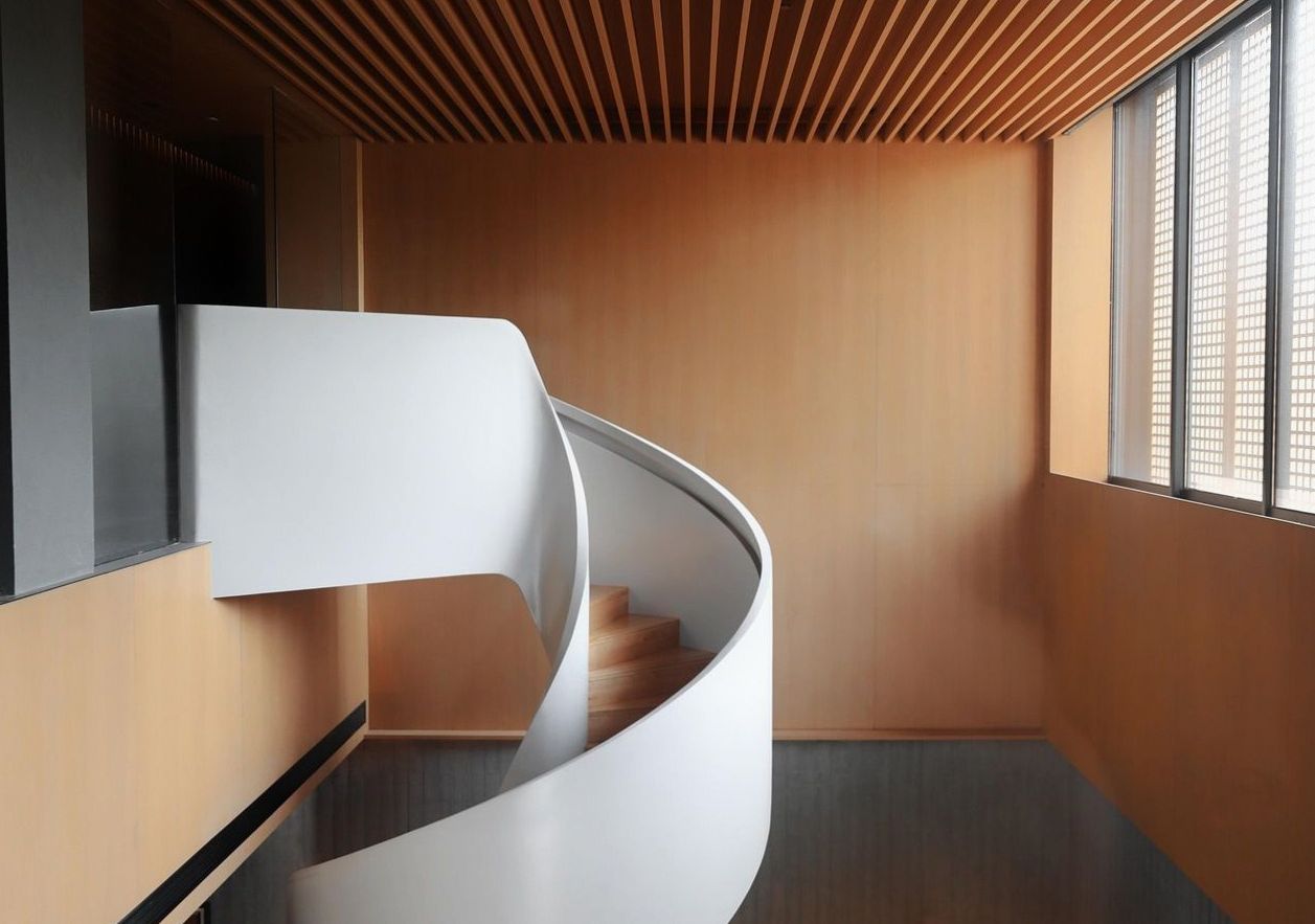 Modern corporate office interior with collaborative spaces